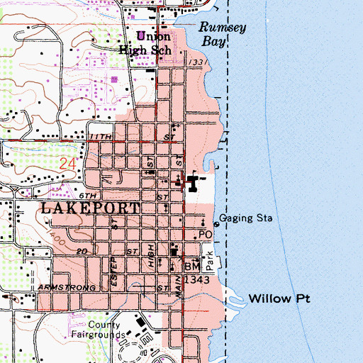 Topographic Map of Natural High School, CA