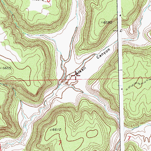 Topographic Map of Alkali Draw, CO