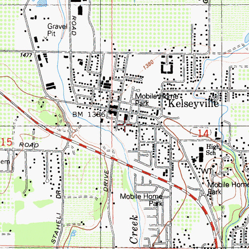 Topographic Map of Presbyterian Church of Kelseyville, CA
