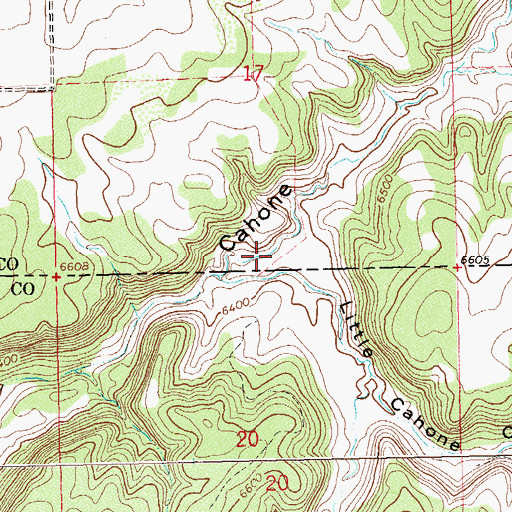 Topographic Map of Little Cahone Canyon, CO