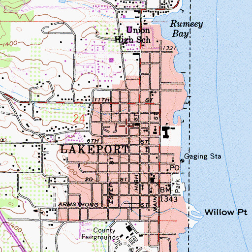 Topographic Map of Seventh Day Adventist Church, CA