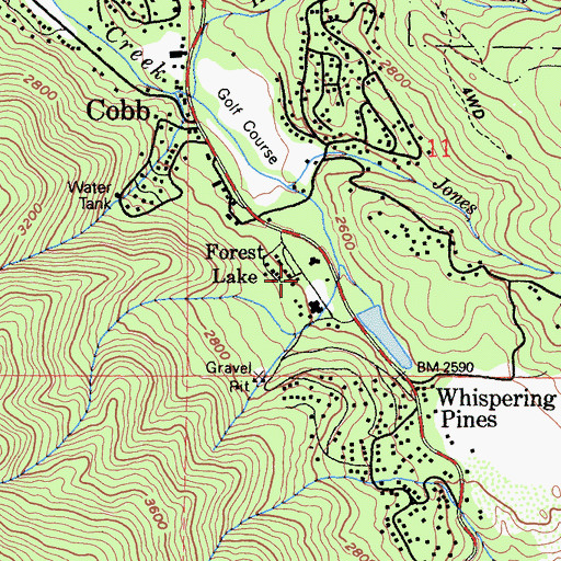 Topographic Map of Brookside Farm (historical), CA