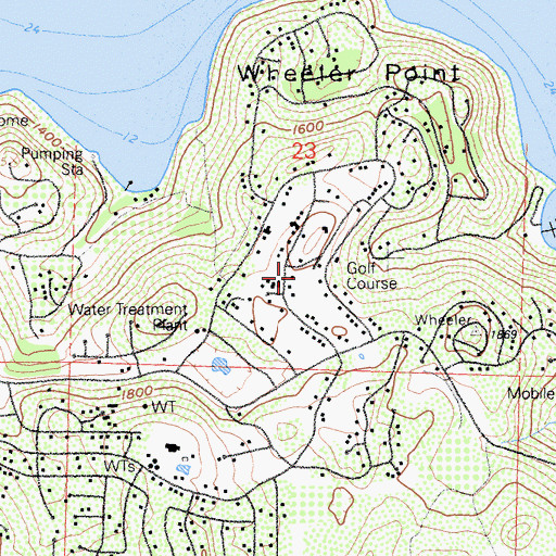 Topographic Map of Clear Lake Riviera Golf Course, CA