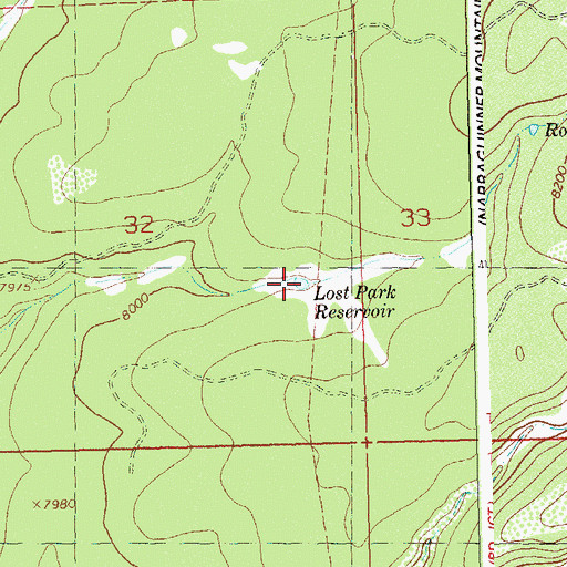 Topographic Map of Lost Park Reservoir, CO
