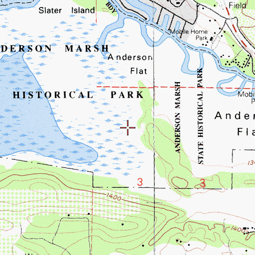 Topographic Map of Marsh Trail, CA