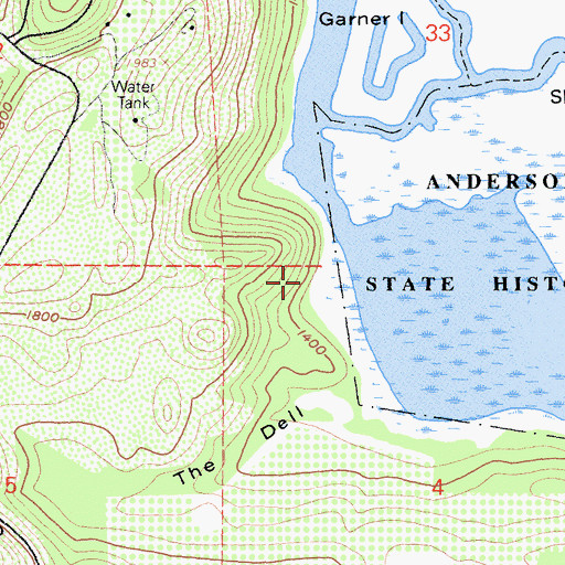 Topographic Map of McVicar Wildlife Sanctuary, CA