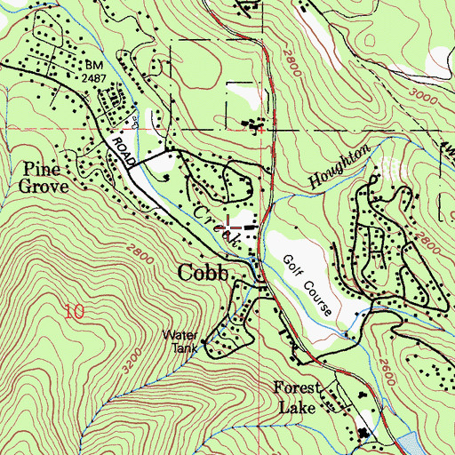 Topographic Map of Meadow Springs Shopping Center, CA