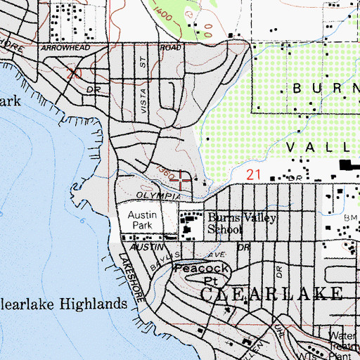 Topographic Map of Calvary Chapel of Clearlake, CA