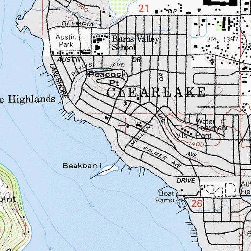 Topographic Map of First Baptist Church, CA