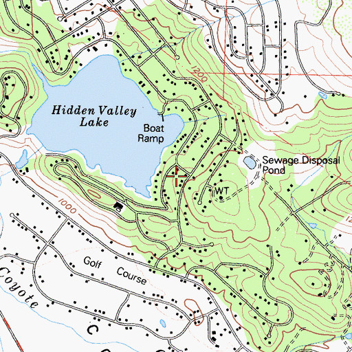 Topographic Map of Hidden Valley Lake, CA
