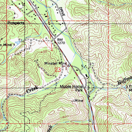 Topographic Map of Mirabel (historical), CA