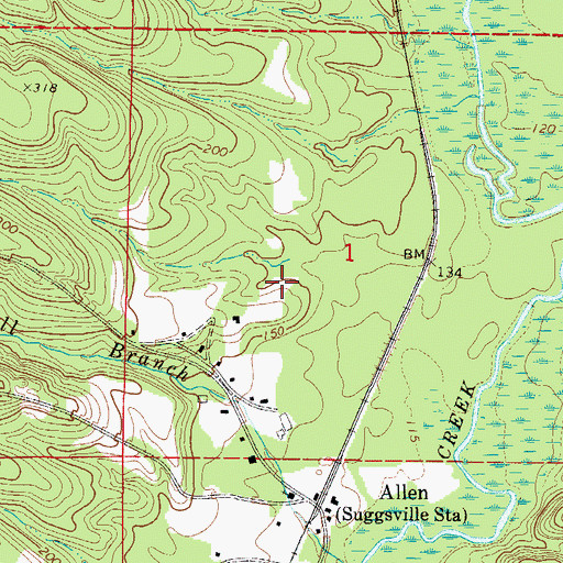 Topographic Map of Cammack Cemetery, AL