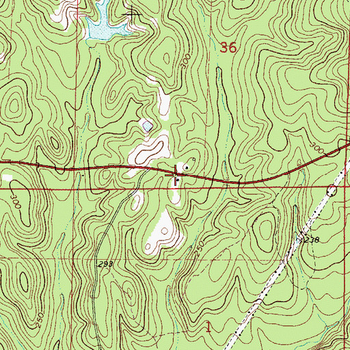 Topographic Map of Pugh Cemetery, AL