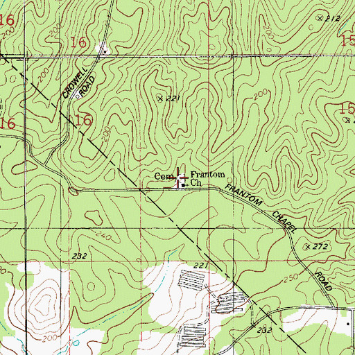 Topographic Map of Frantom Chapel Cemetery, LA