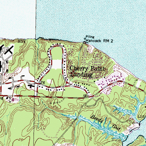 Topographic Map of Cherry Point Landing (historical), NC