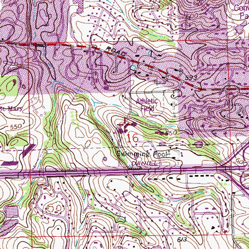 Topographic Map of Missouri Baptist University Main Campus, MO