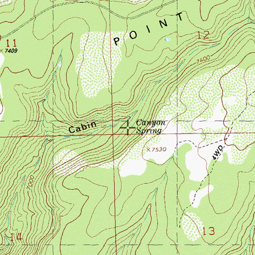 Topographic Map of Canyon Spring, CO