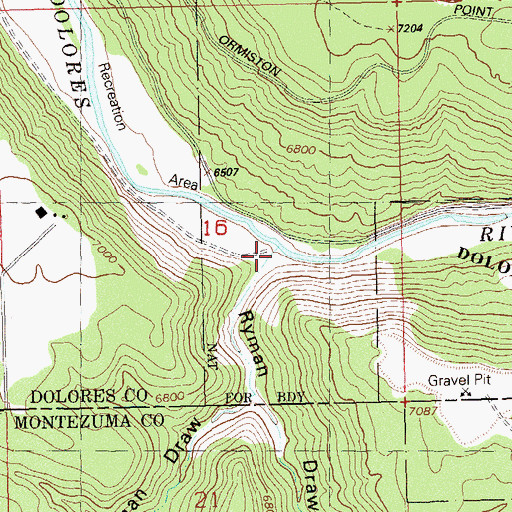 Topographic Map of Ryman Draw, CO