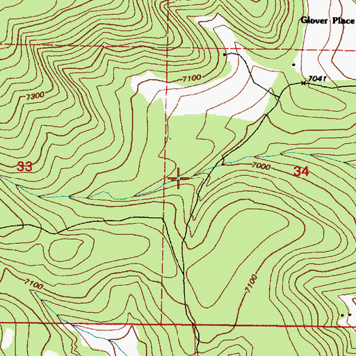 Topographic Map of Baca Dirt Tank, NM