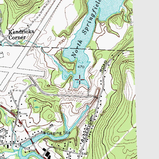 Topographic Map of North Springfield Dam, VT
