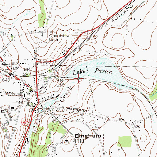 Topographic Map of Lake Paran, VT