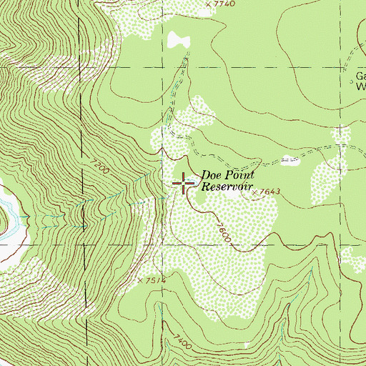 Topographic Map of Doe Point Reservoir, CO