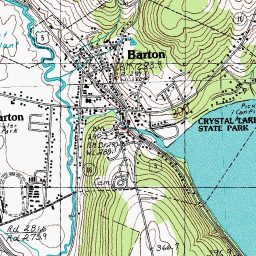 Topographic Map of Crystal Lake Dam, VT