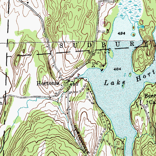 Topographic Map of Lake Hortonia Dam, VT