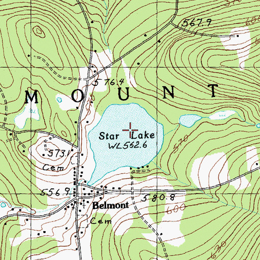Topographic Map of Star Lake Dam, VT