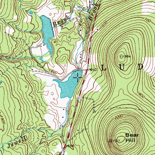 Topographic Map of Jewell Brook Site Number 1 Reservoir, VT
