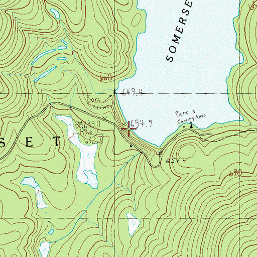 Topographic Map of Somerset Dam, VT