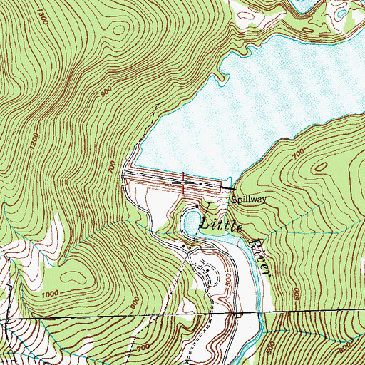 Topographic Map of Waterbury Dam, VT