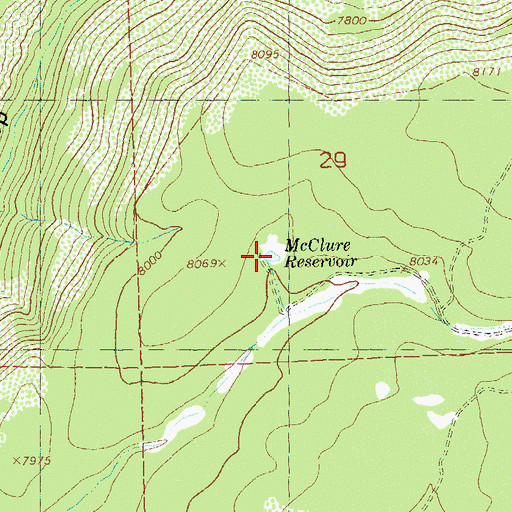 Topographic Map of McClure Reservoir, CO