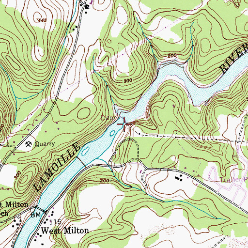 Topographic Map of Peterson Dam, VT
