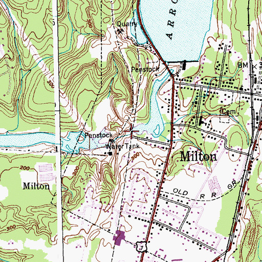Topographic Map of Milton Dam, VT