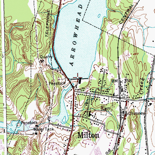 Topographic Map of Clarks Falls Dam, VT