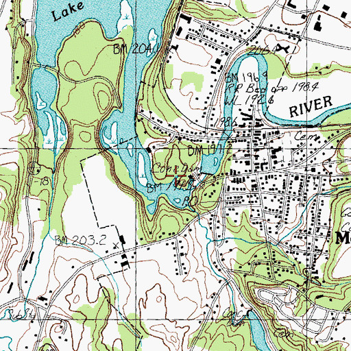 Topographic Map of Morrisville Dam, VT