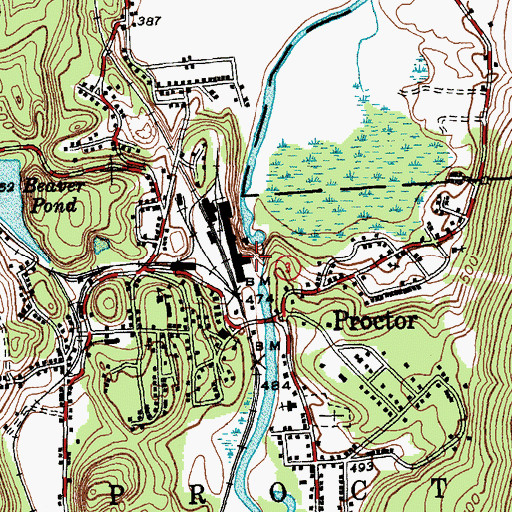 Topographic Map of Proctor Dam, VT