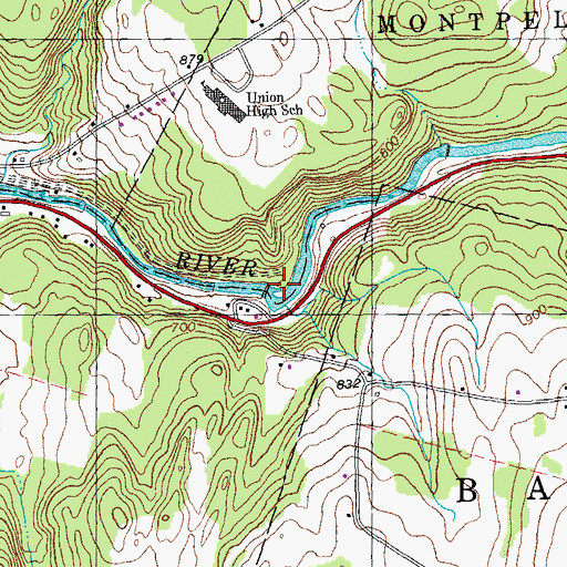 Topographic Map of Montpelier Number Four Dam, VT