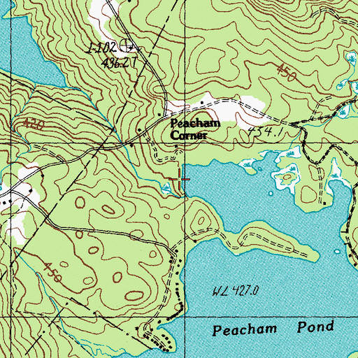 Topographic Map of Peacham Pond Dam, VT