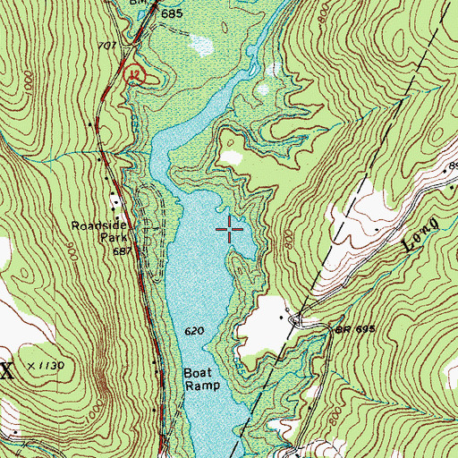 Topographic Map of Wrightsville Reservoir, VT