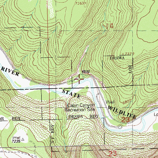 Topographic Map of Cabin Canyon, CO