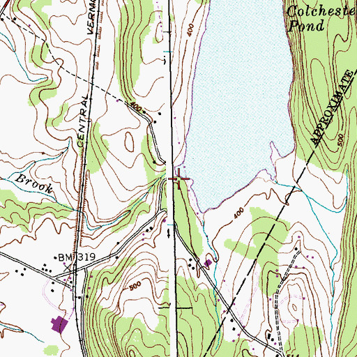 Topographic Map of Colchester Pond Dam, VT
