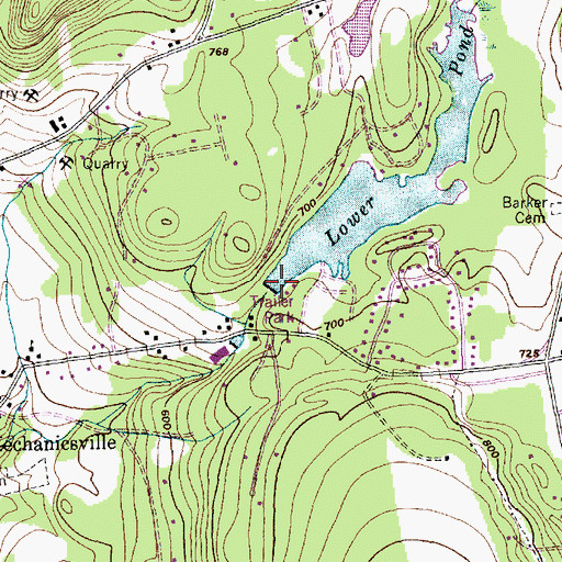 Topographic Map of Lower Pond Dam, VT
