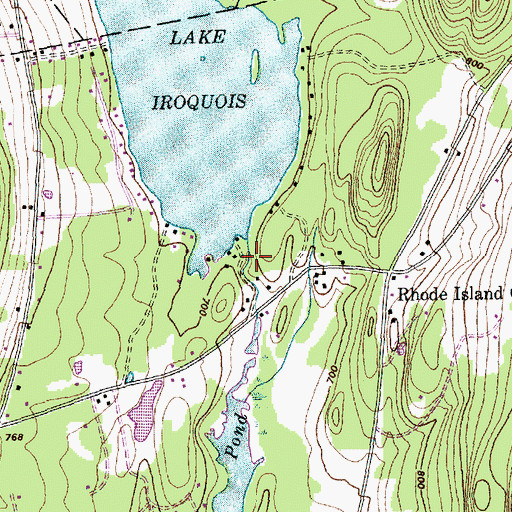 Topographic Map of Lake Iroquois Dam, VT