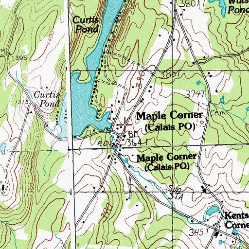 Topographic Map of Curtis Pond Dam, VT
