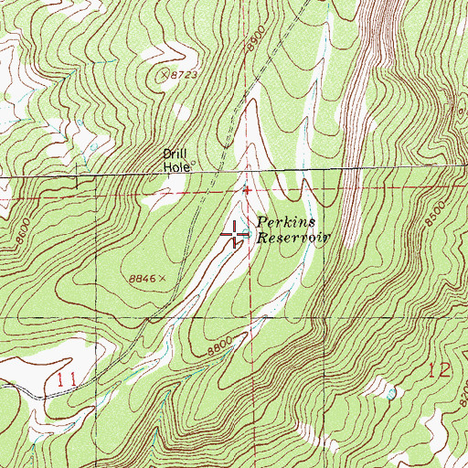 Topographic Map of Perkins Reservoir, CO