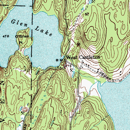 Topographic Map of Glen Lake Dam, VT