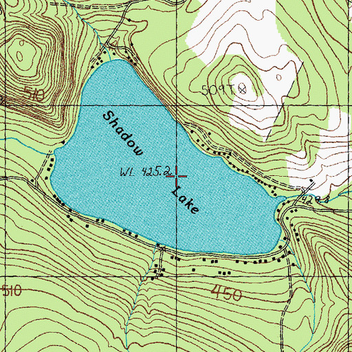 Topographic Map of Shadow Lake Dam, VT