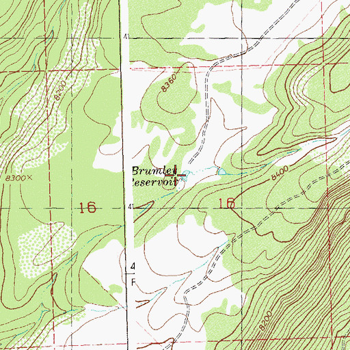 Topographic Map of Brumley Reservoir, CO